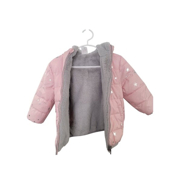 Wonder Nation Baby 18 Months Girls Reversible Bubble Jacket - Picture 2 of 3